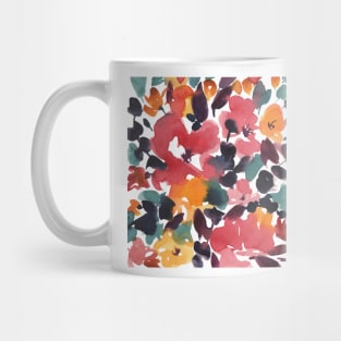 Colorful Abstract Watercolor Flowers 28, Modern Bouquet Illustration Mug